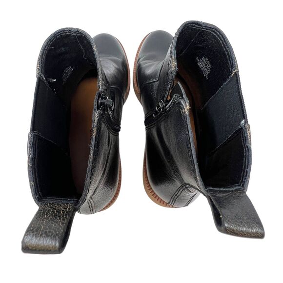 Lucky Brand Women Ressy Black Leather‎ Booties Shoes 8 Medium - Picture 6 of 10